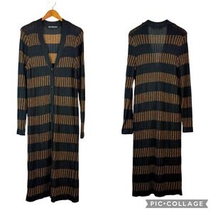 Peruvian Connection Long Cardigan Womans LG Baby Alpaca Pima Cotton Button Front